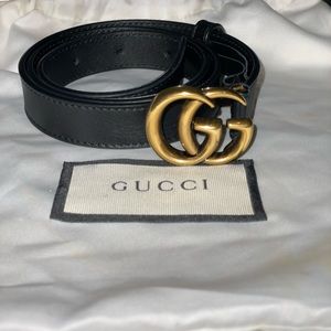 Gucci Leather belt with Double G buckle